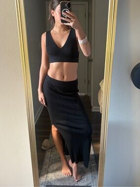 Black Maxi Skirt Tank Too Set